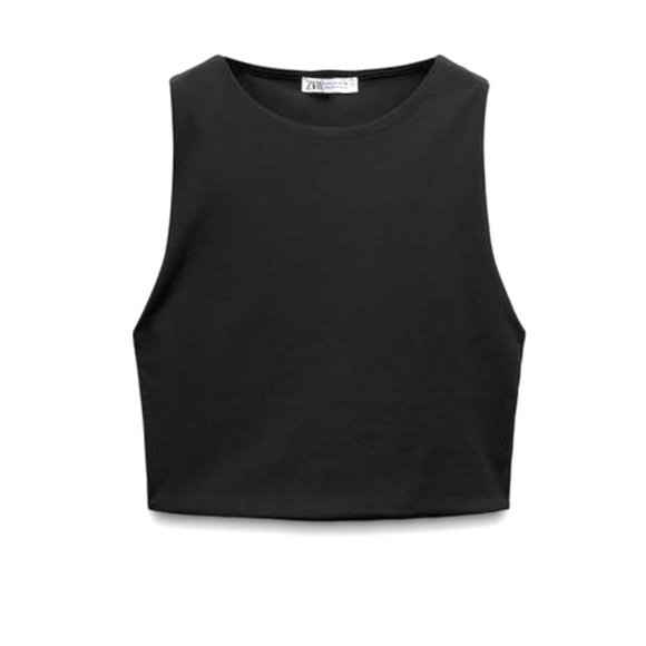 Zara Black Sleeveless Cropped Top (Never Worn) - Picture 3 of 5